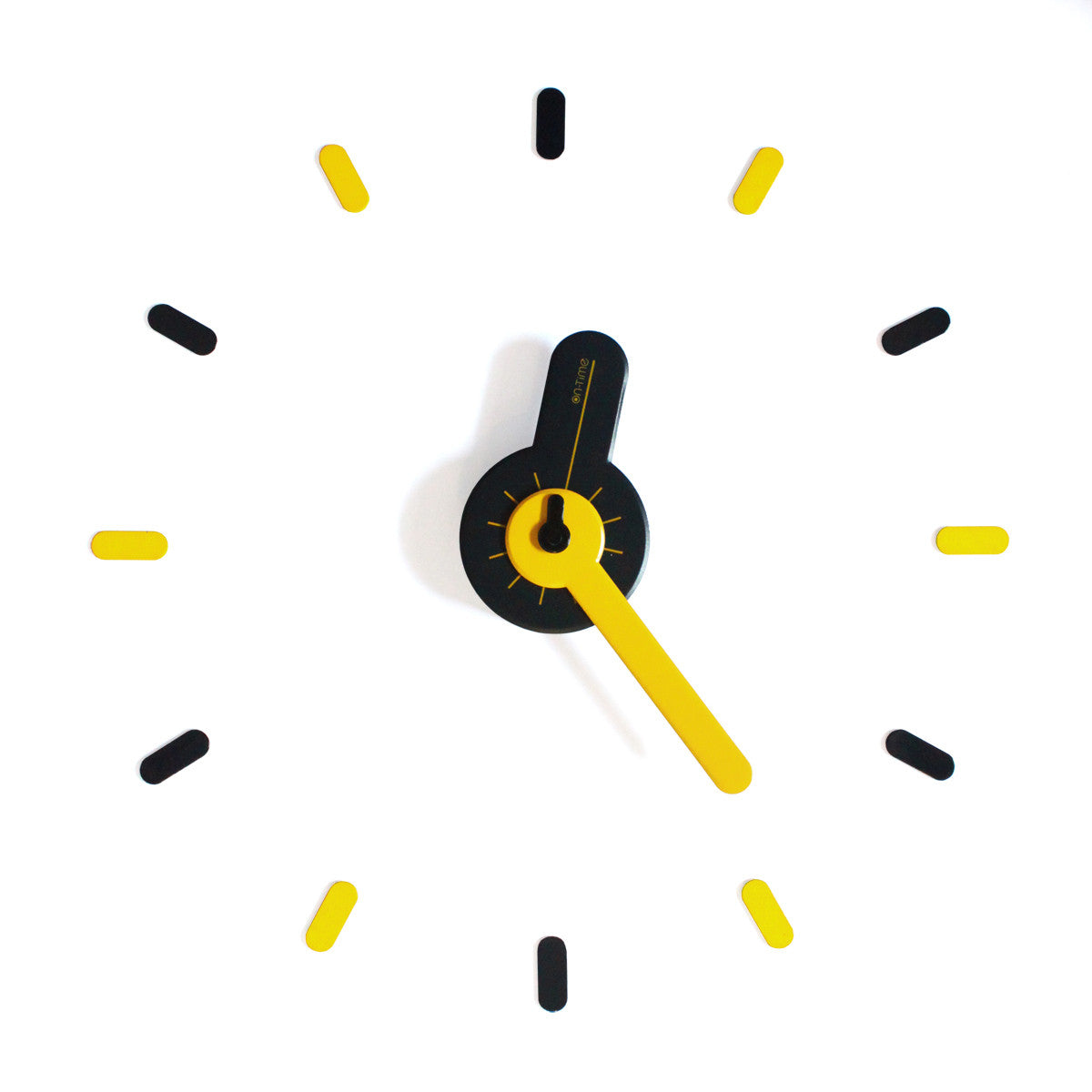 On-time wall clock Yellow Guitar