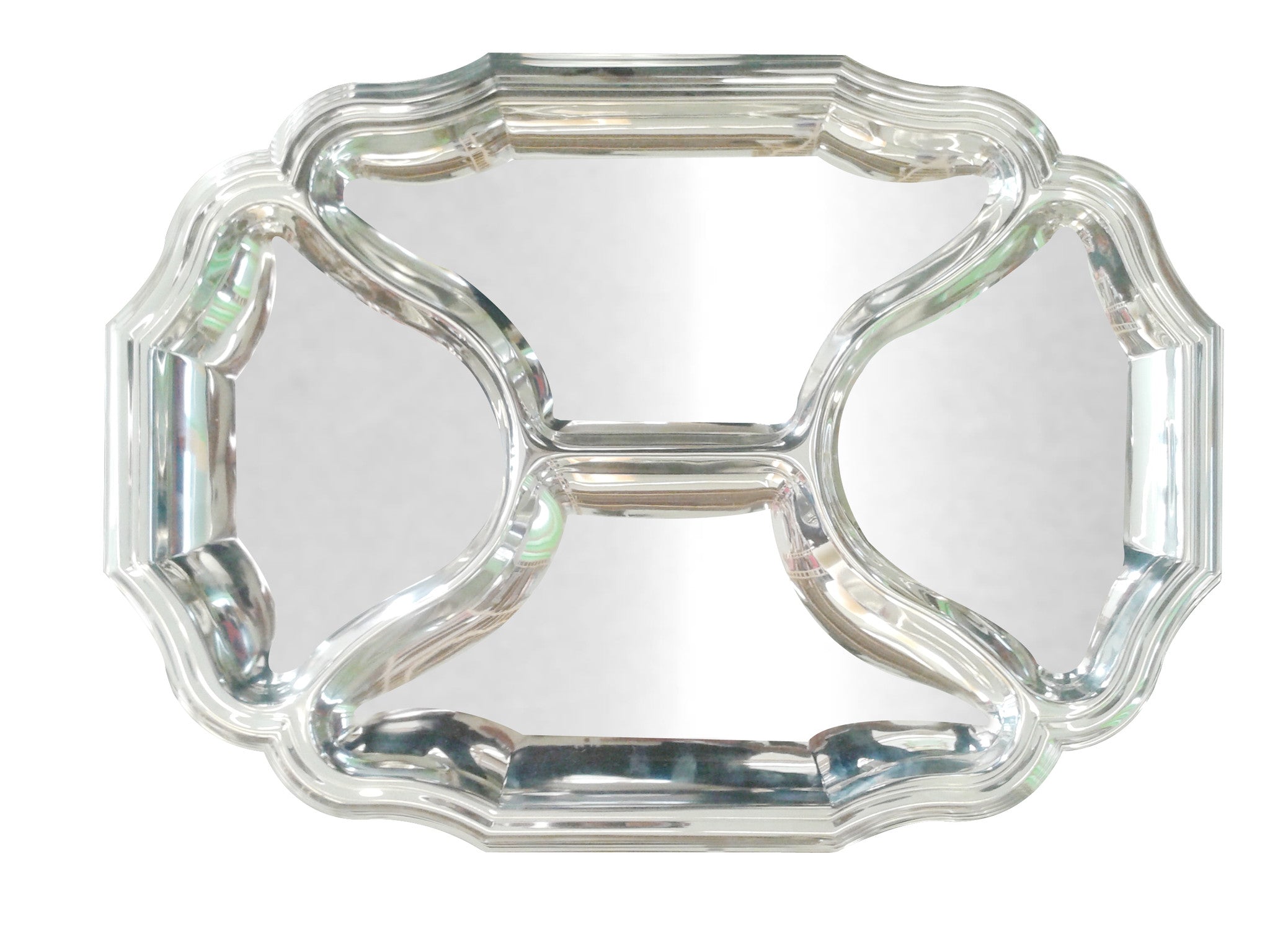 Classico 8 serving Tray with 4 Eyes Stainless Steel