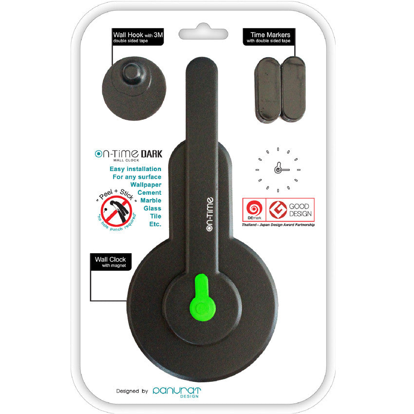 On-time wall clock Dark Green