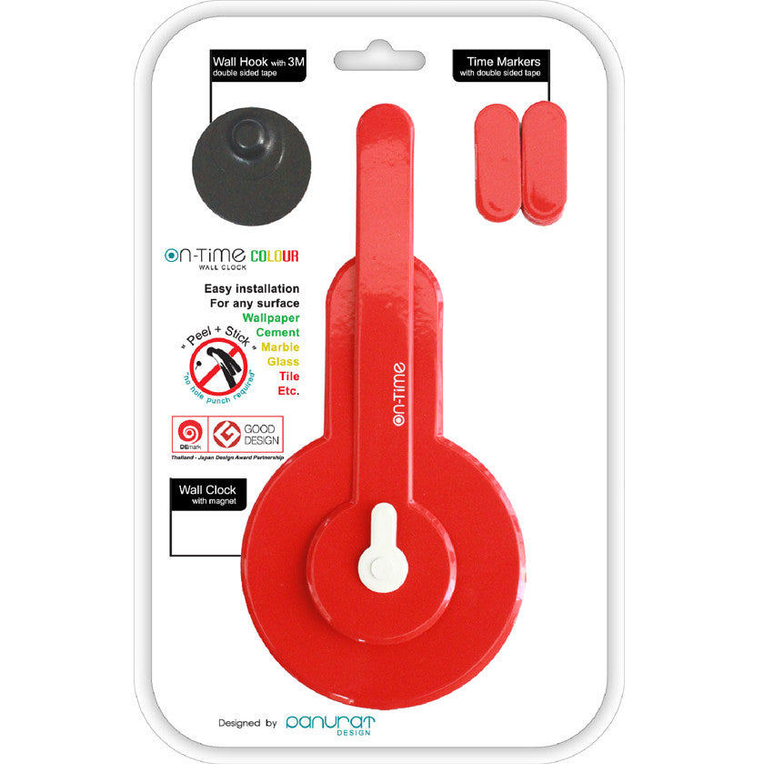 On-time wall clock Lady Red