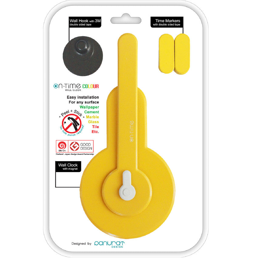 On-time wall clock Lady Yellow