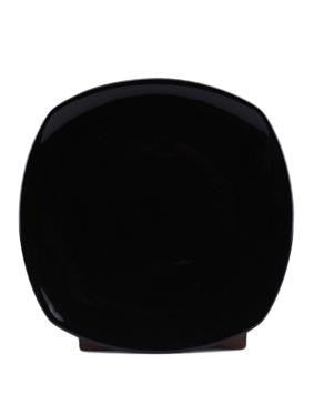 NATURAL CERAMIC 28 CM FLAT PLATE BLACK PRISMA