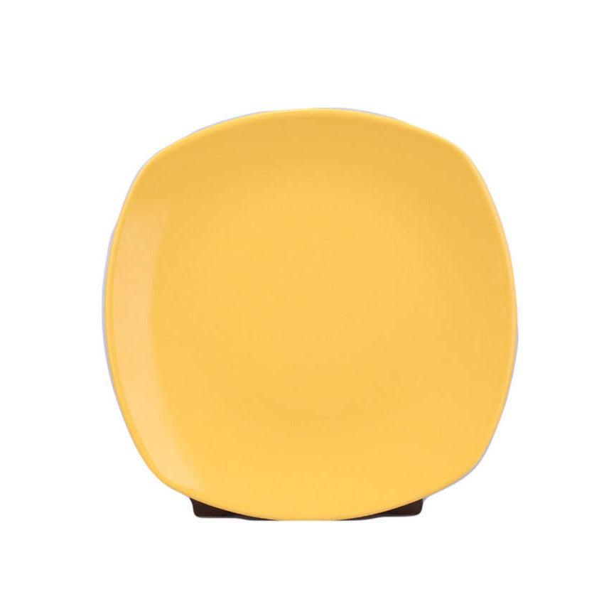 NATURAL CERAMIC 28 CM FLAT PLATE YELLOW PRISMA