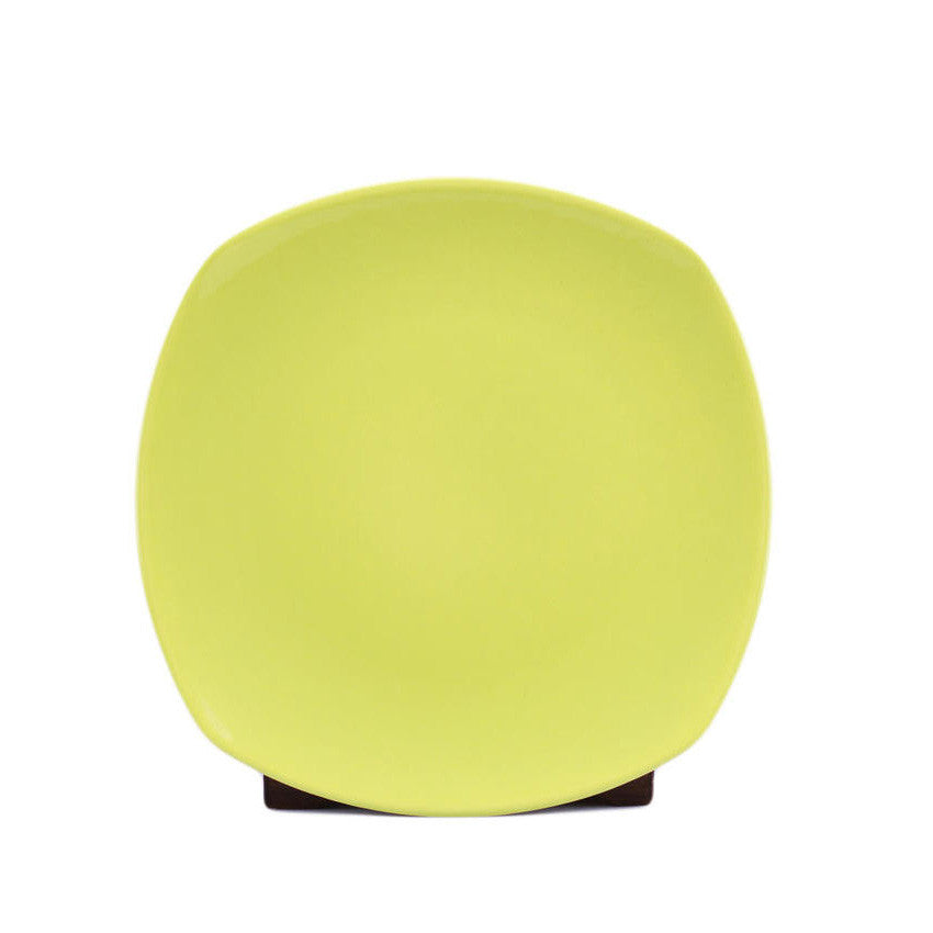 NATURAL CERAMIC 28 CM FLAT PLATE (GREEN PRISMA)