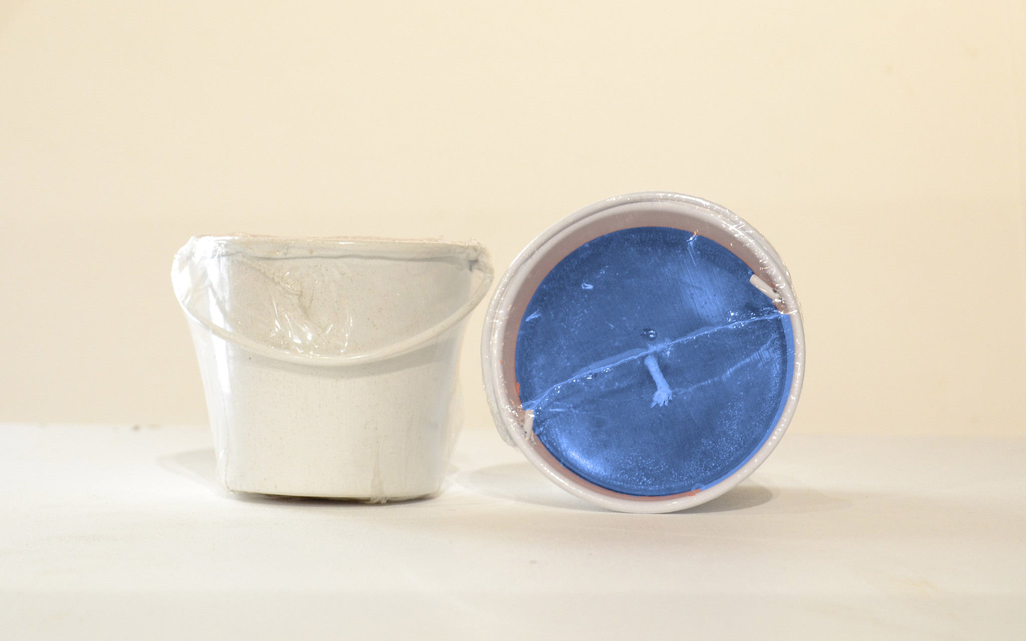 Large Bucket filled with Citronella White Blue