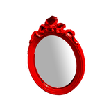 Oval Red Mirror