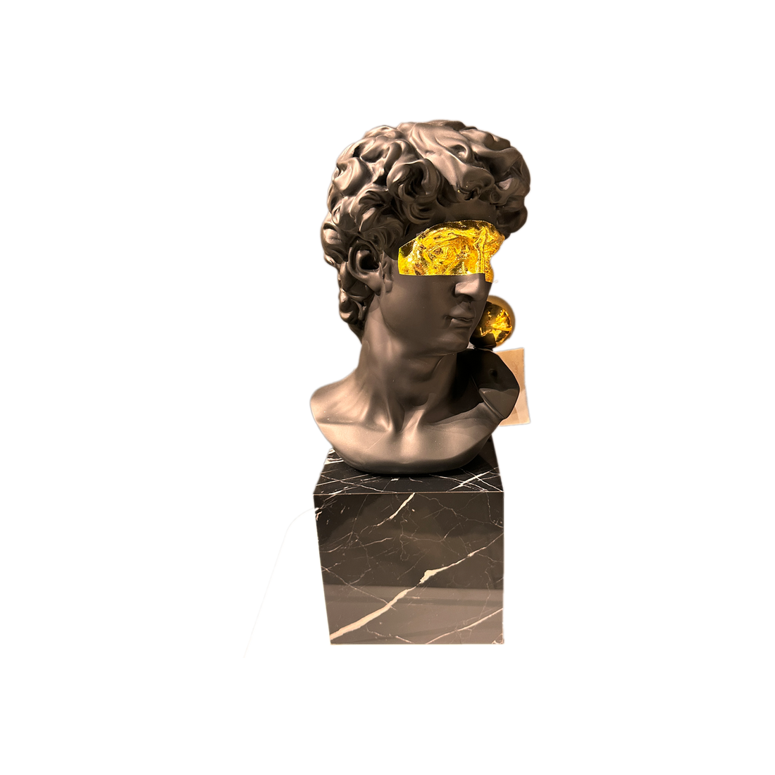 David Black Statue with Gold Mark