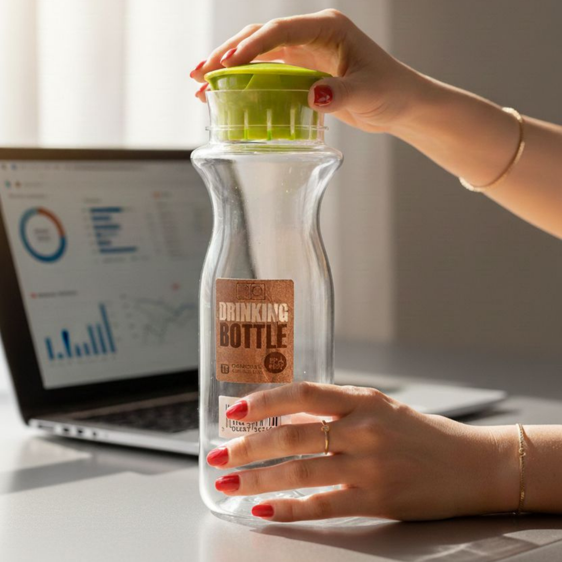 Transparent water bottle flask by designy for home furniture