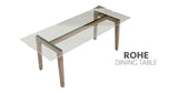 ROHE Dining Table 200x090x2 Glass Top