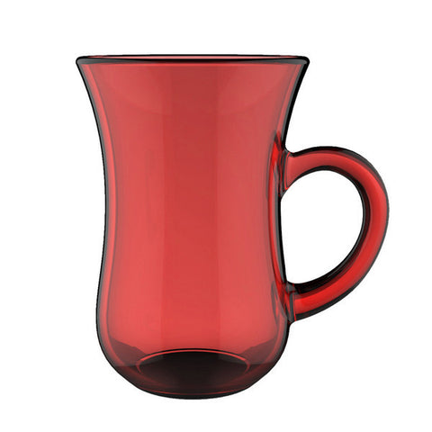 Aladin Full Painting CUP with small hand  H 8 T 5.6 CL 11  Red