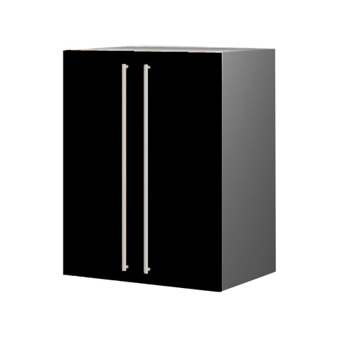 60 Cm. Black High Gloss Upper Unit with Shelf & 2 Doors