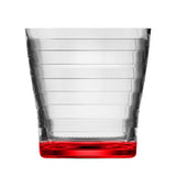 Vortex Bottom Painting Ribbed CUP   H 9.0 T 8.5 CL 29  Red