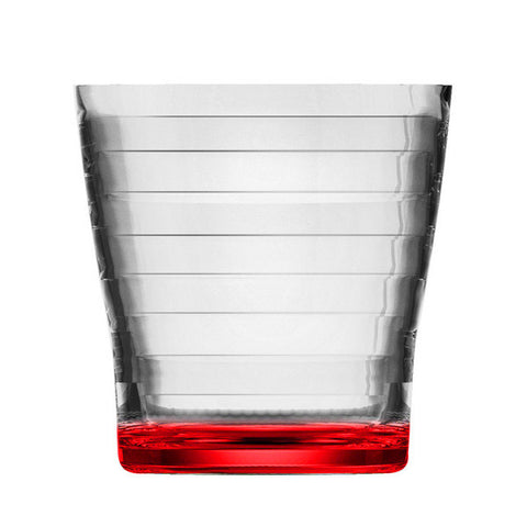Vortex Bottom Painting Ribbed CUP   H 9.0 T 8.5 CL 29  Red
