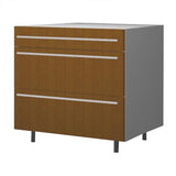 90 Cm. White Laminated Base Unit 3 Drawers
