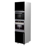 60 Cm. Gray High Gloss Tall Oven/Microwave Unit Left