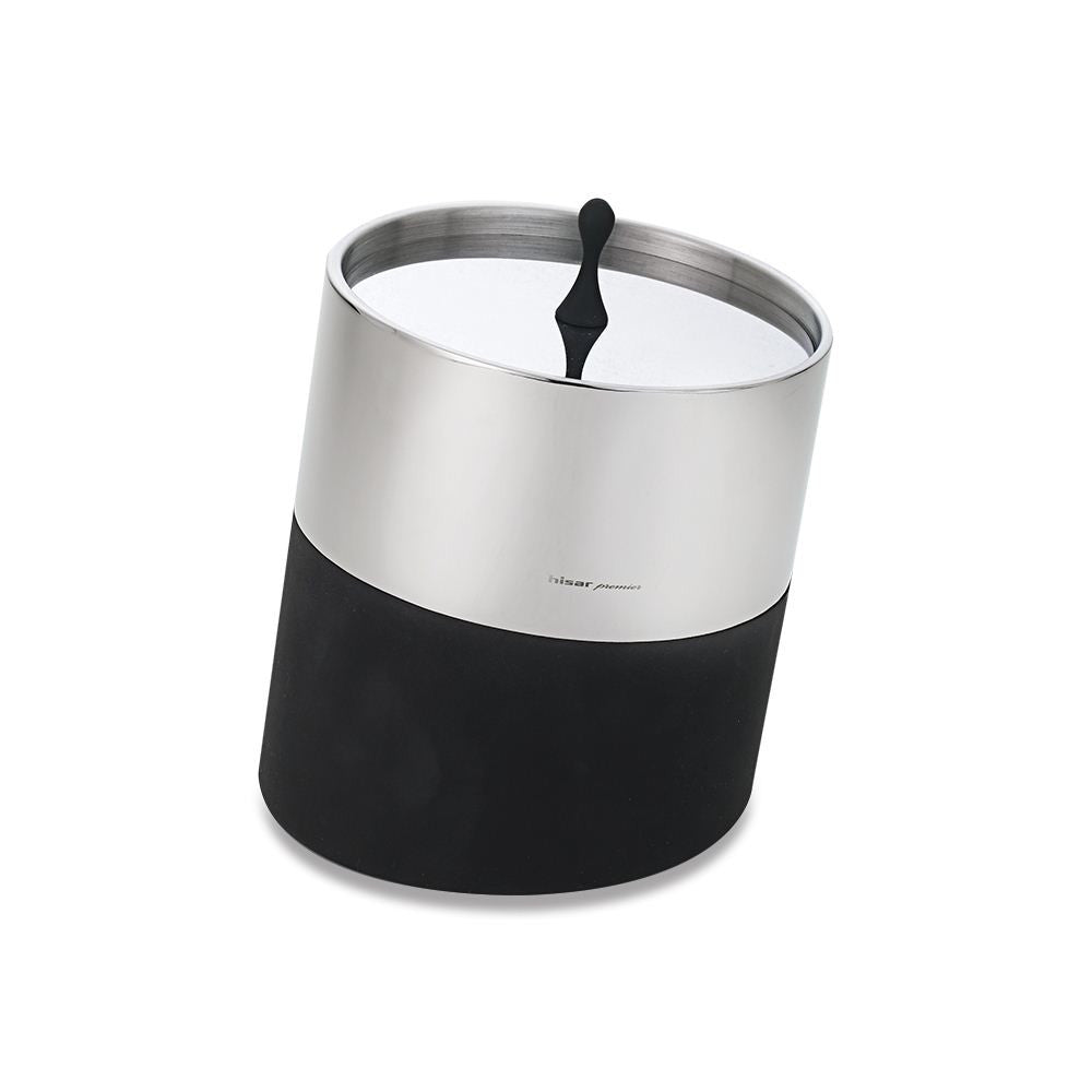 BLACKLINE ICE BUCKET- WITH ICE TONGS 14.2 CM H:19 CM