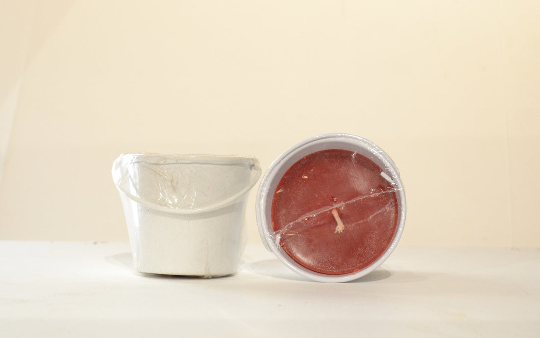 Small Bucket filled with Citronella White Red