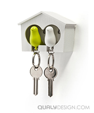 Duo Sparrow-Key Ring Green