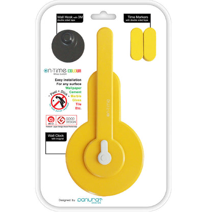 On-time wall clock Lady Yellow