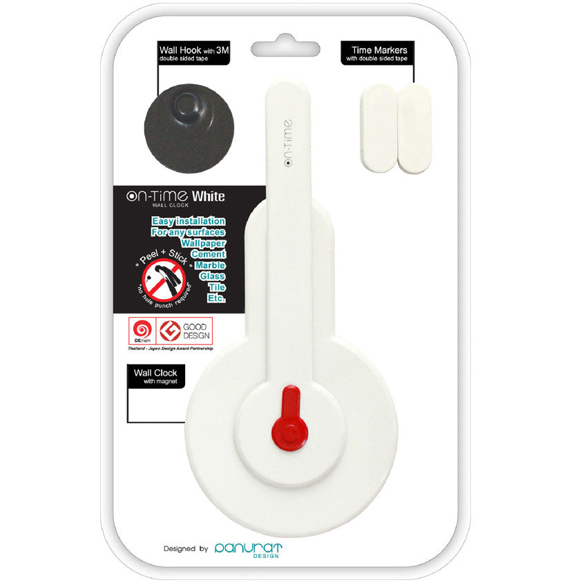 On-time wall clock Snow Red