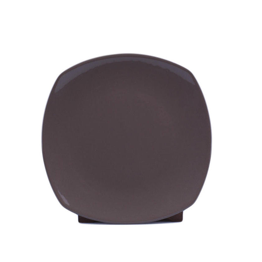 NATURAL CERAMIC 28 CM FLAT PLATE BROWN PRISMA