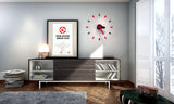 On-time wall clock Dark Red