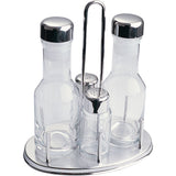 SALT & PEPPER SHAKER & OLI -VINEGAR CRUTE SET - PLATINUM