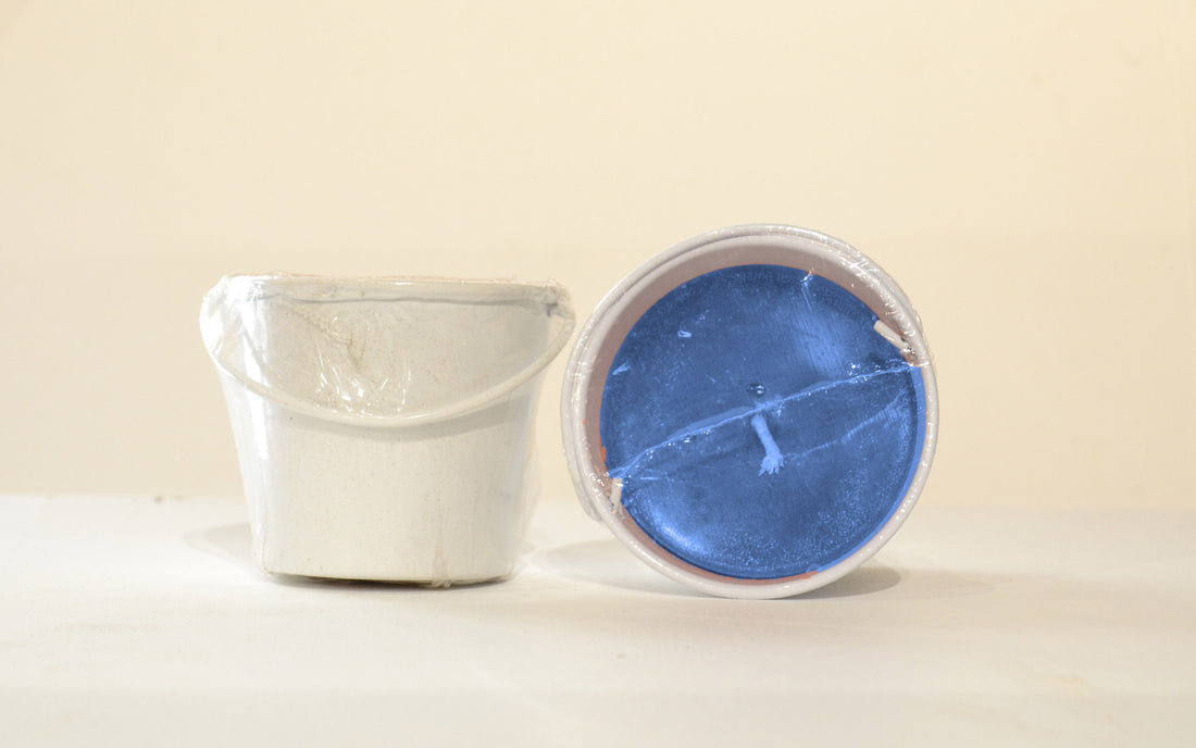 Large Bucket filled with Citronella White Blue